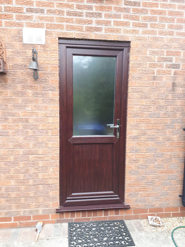 Brand new UPVC door installation in Cheshire.